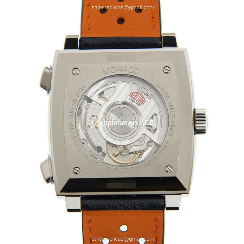 Tag Heuer Manaco Replica - Automatic - Steel - Blue Dial - Leather Strap - View 3