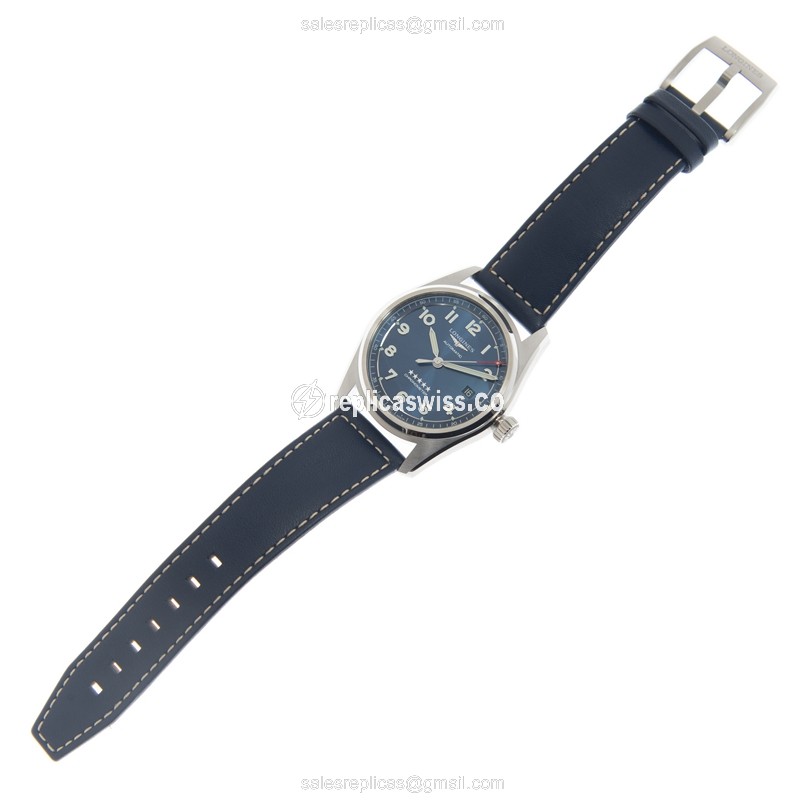Longines Spirit Replica - Automatic | Stainless Steel | Blue Dial | Leather Strap - View 2