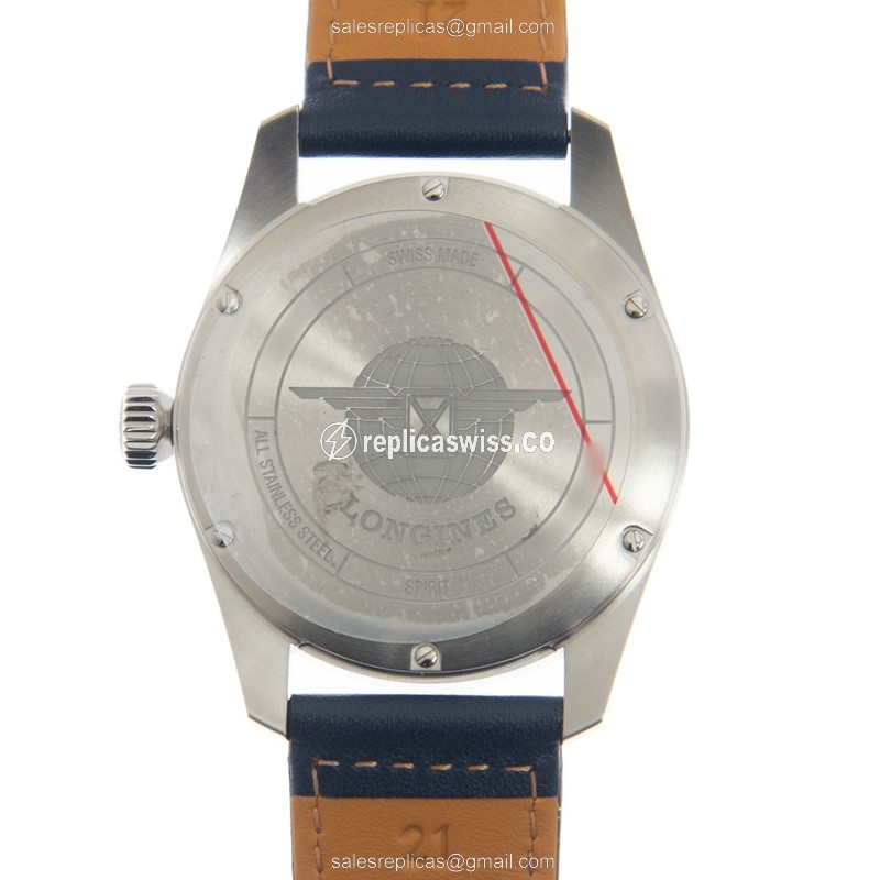 Longines Spirit Replica - Automatic | Stainless Steel | Blue Dial | Leather Strap - View 3
