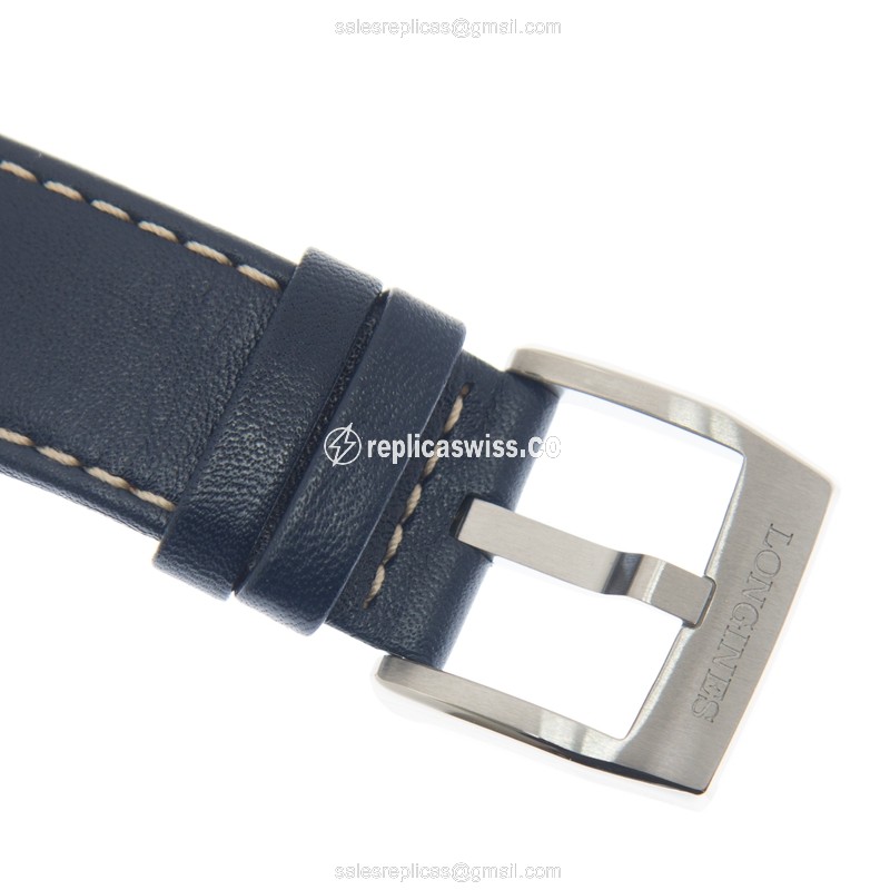 Longines Spirit Replica - Automatic | Stainless Steel | Blue Dial | Leather Strap - View 4