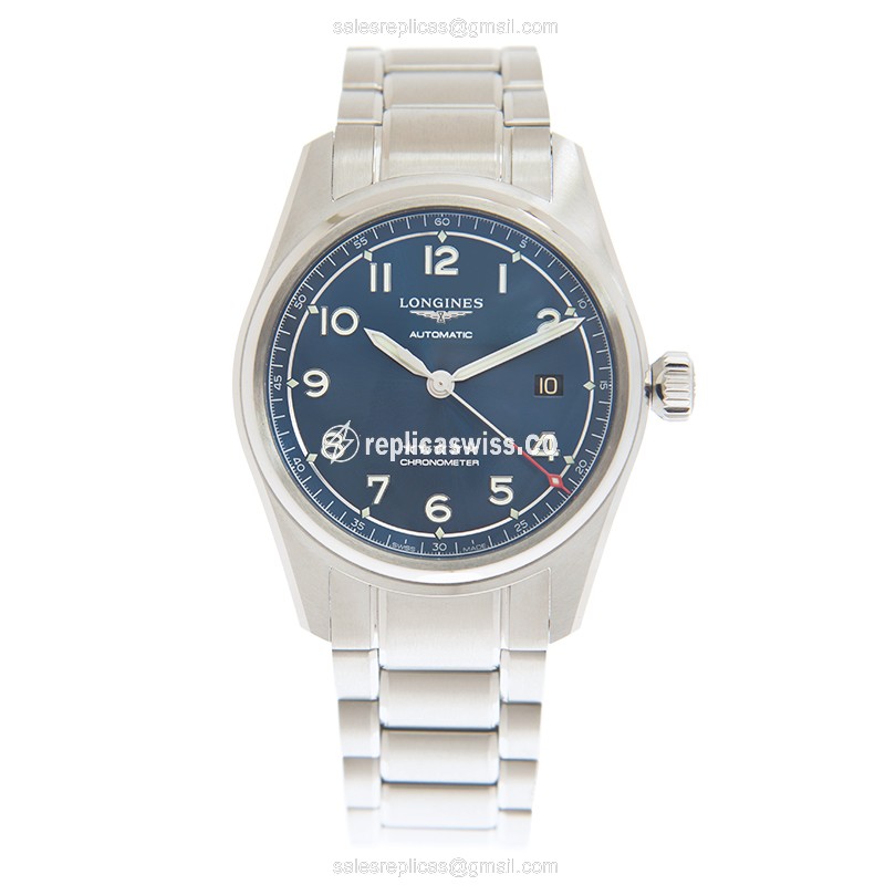 Longines Spirit Replica - Automatic - Steel Case - Blue Dial, Silver Clasp - View 2
