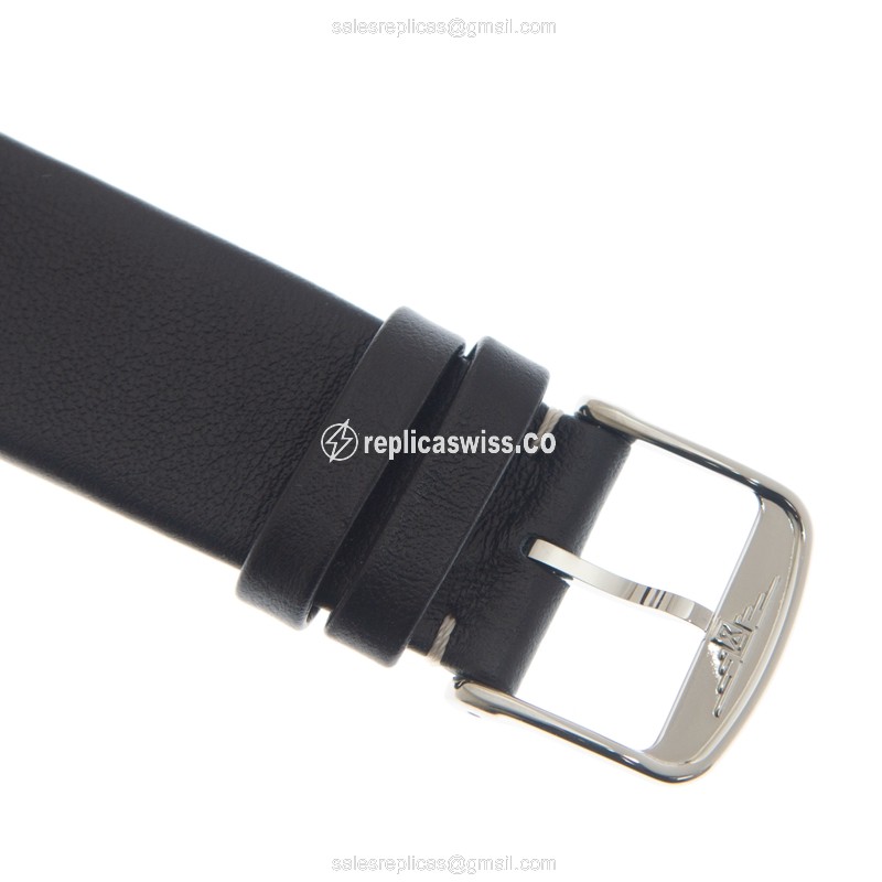 Longines Heritage Replica - Automatic - Stainless Steel - Silver Dial - Leather Black Strap - View 4