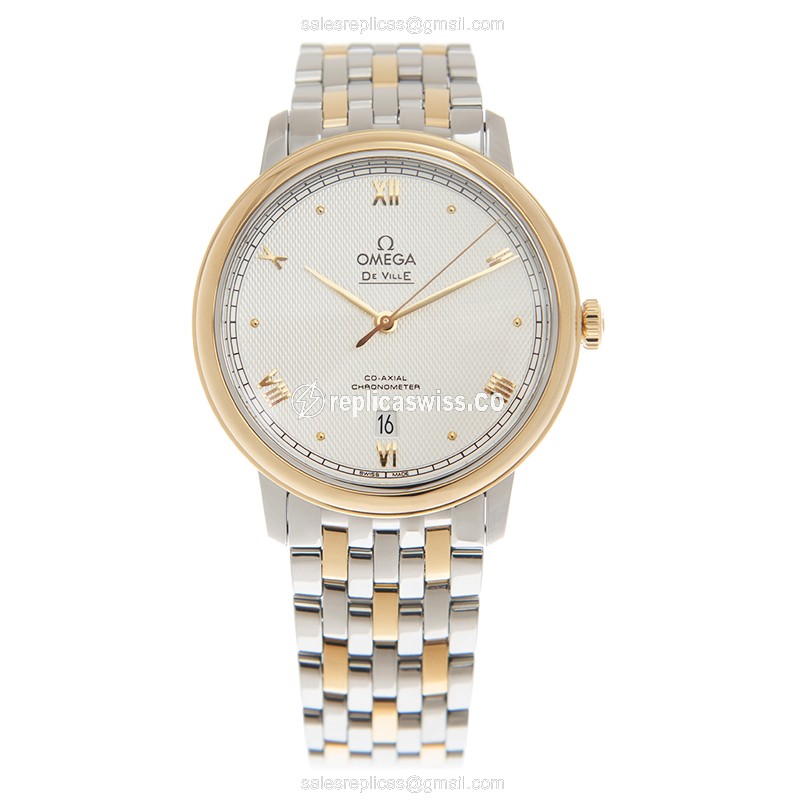 Omega De Ville Replica - Automatic - 18kt Gold & Steel - Gray Dial - Gold Clasp - 40mm - View 2