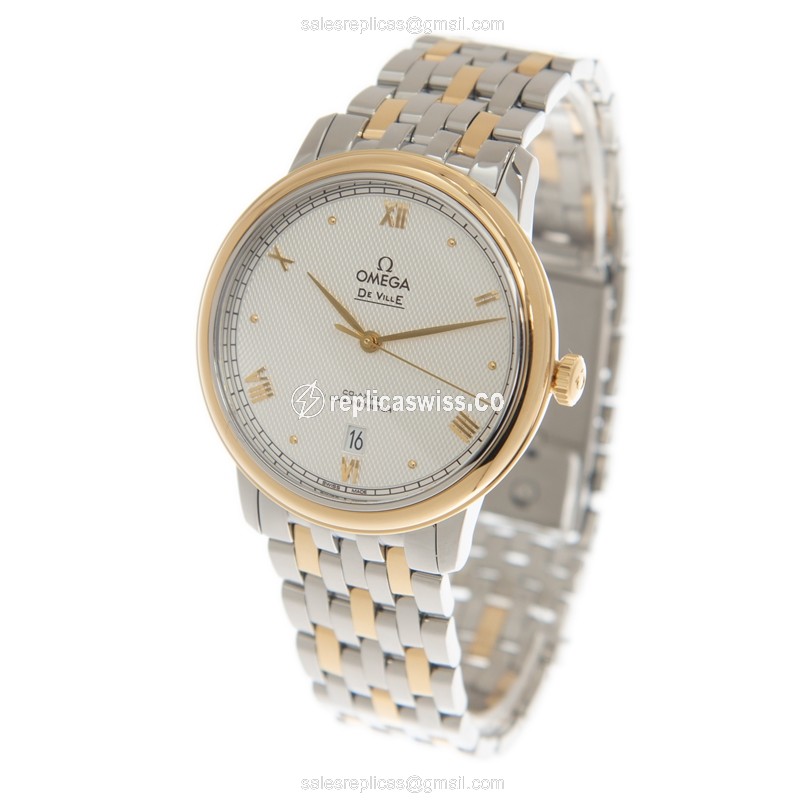 Omega De Ville Replica - Automatic - 18kt Gold & Steel - Gray Dial - Gold Clasp - 40mm - View 3