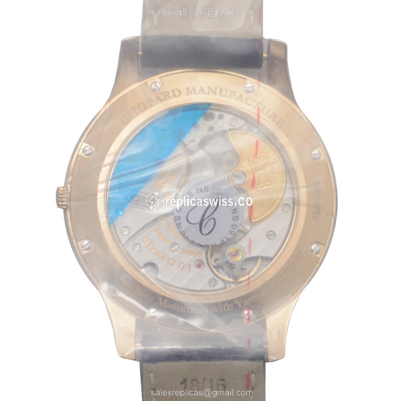 Chopard L.U.C 161902-5060 - Automatic - 18kt Rose Gold - Buckle Clasp - Black Alligator Strap - View 3