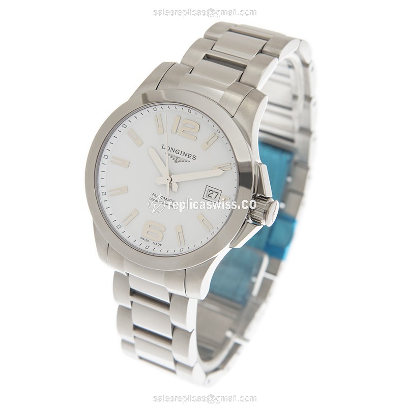 Longines Conquest Replica - Automatic - Steel - White Dial - View 3