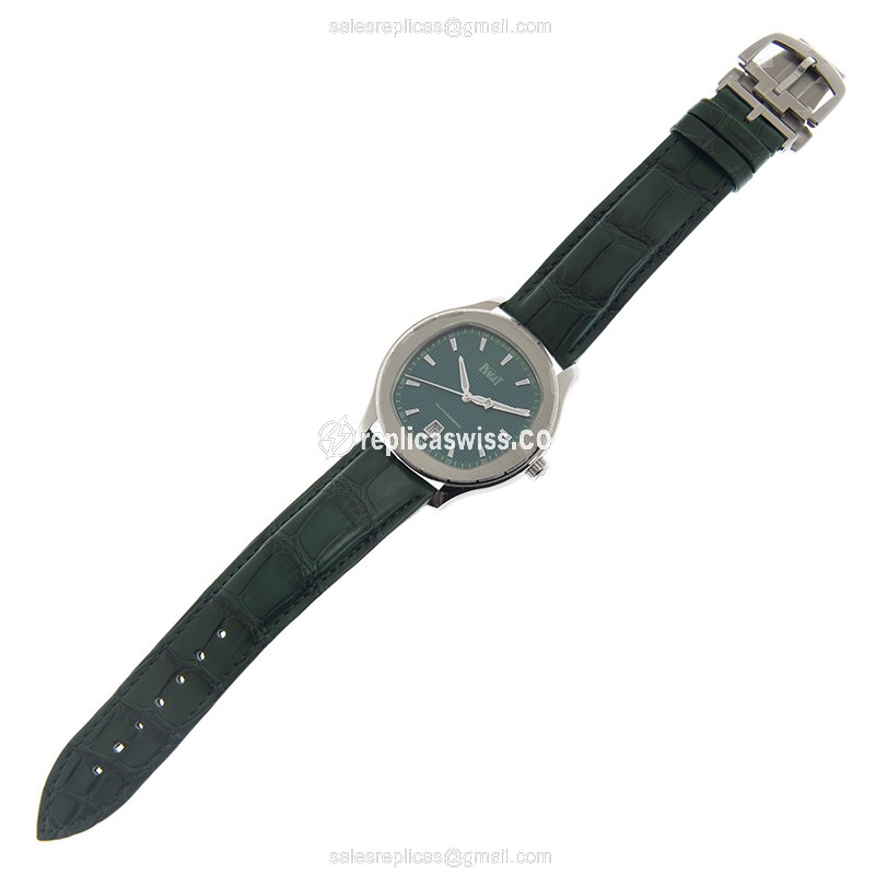 Piaget Polo Automatic - Green Dial - Steel Case - Green Alligator Strap - View 2