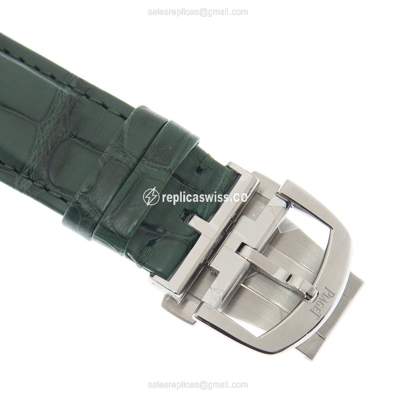 Piaget Polo Automatic - Green Dial - Steel Case - Green Alligator Strap - View 4