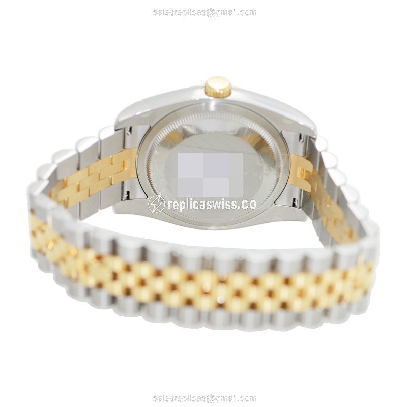 Rolex DATEJUST Replica - Automatic - 18kt Gold & Steel - Silver Dial - Steel Clasp - View 4
