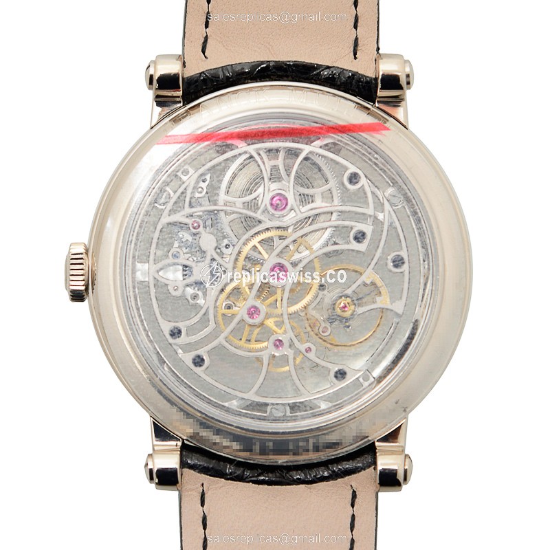 Franck Muller 7045 B S6 SQT OG 7 Days Power Reserve Skeleton Manual - Steel Case, Skull Dial, Leather Strap - View 3