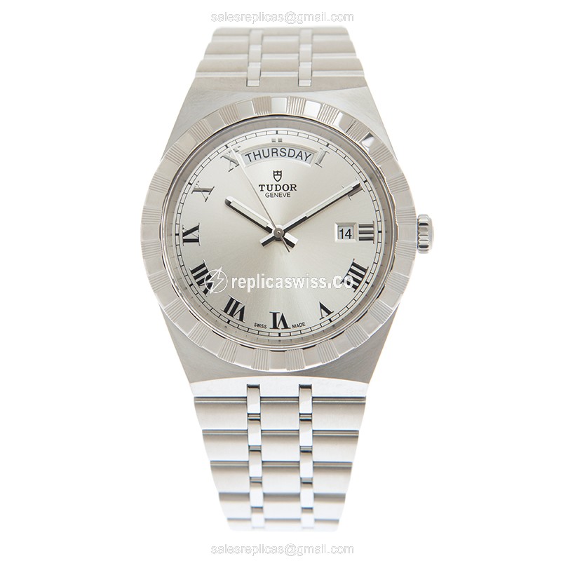 Tudor Royal Replica - Automatic Watch - Steel - Silver Dial - View 2