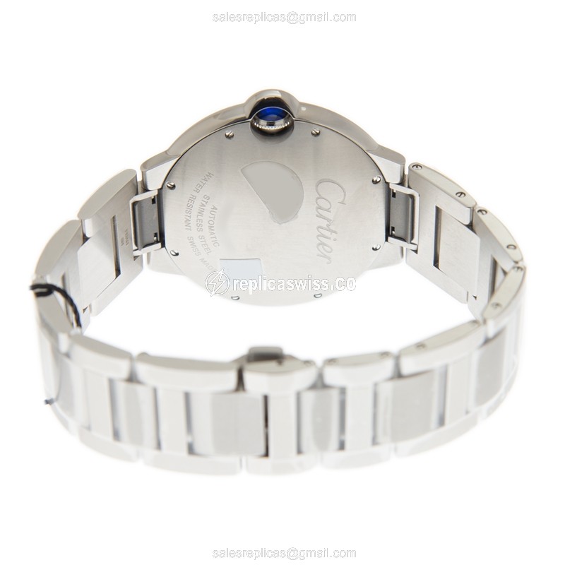 Cartier Ballon Bleu Replica - Automatic - Steel Case - White Dial - Silver Steel Strap - View 4