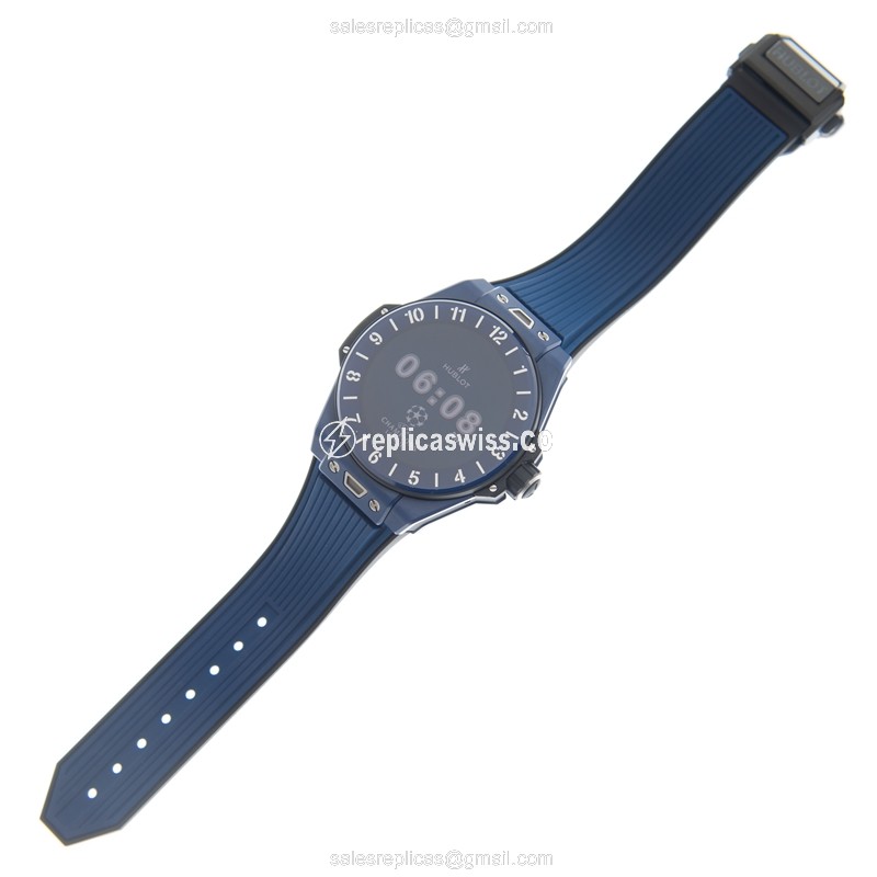 Hublot Big Bang Replica - Blue Ceramic - Rubber Strap - View 2