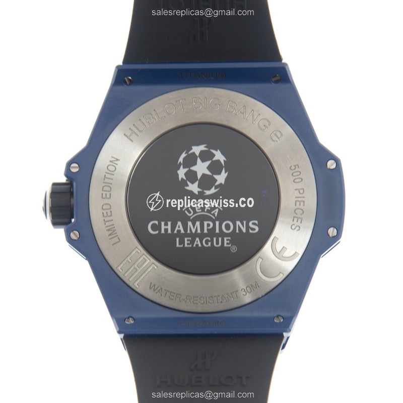 Hublot Big Bang Replica - Blue Ceramic - Rubber Strap - View 3