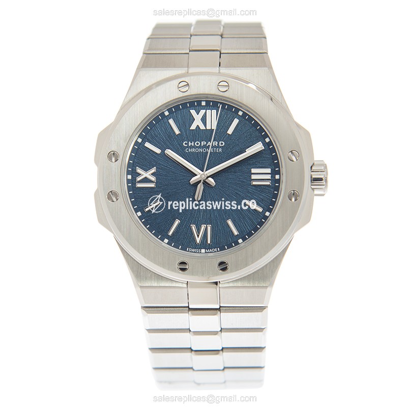 Chopard Alpine Eagle Small Replica - Automatic - Blue Dial - Silver Steel Band - View 2