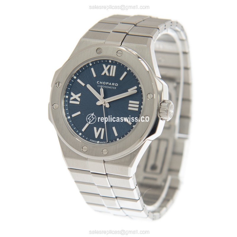 Chopard Alpine Eagle Small Replica - Automatic - Blue Dial - Silver Steel Band - View 3
