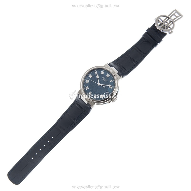 Breguet 5517BB/Y2/9ZU Marine - Auto 18kt White Gold - Blue Dial - Blue Rubber Strap - View 2
