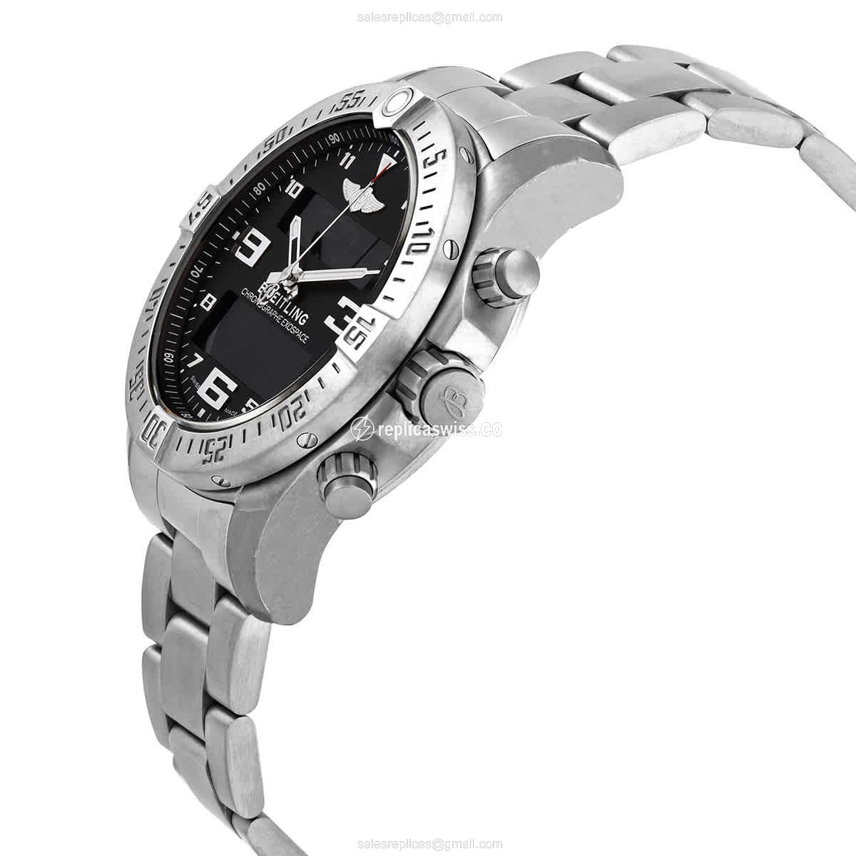 Breitling EB5510H11B1E1 Replica - Quartz - Titanium Case - Black Dial, Silver Strap - View 2