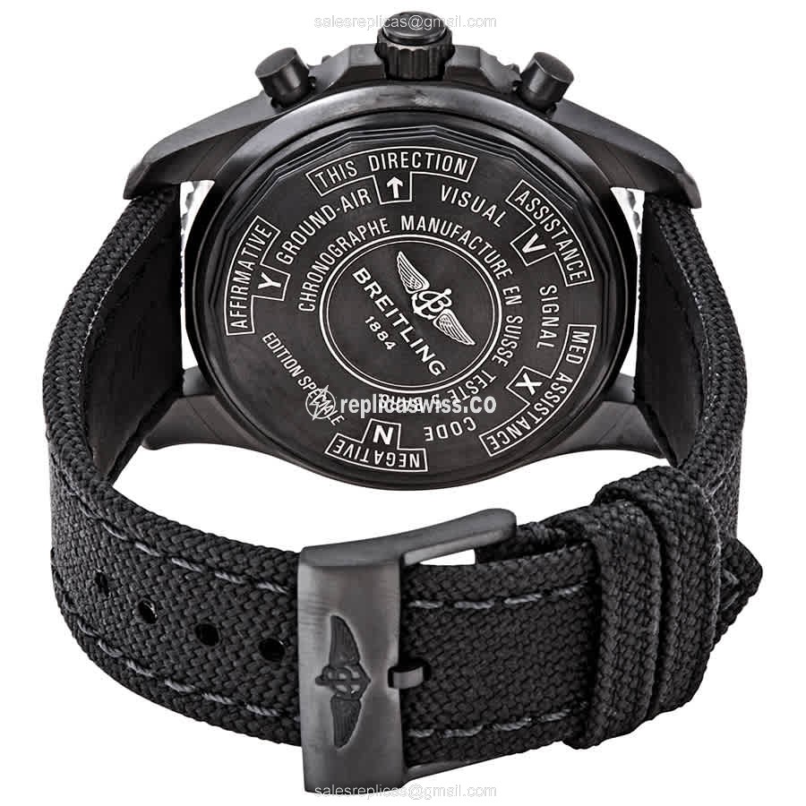 Breitling Chronospace Quartz Steel Black Dial Leather Black Buckle Case - View 3