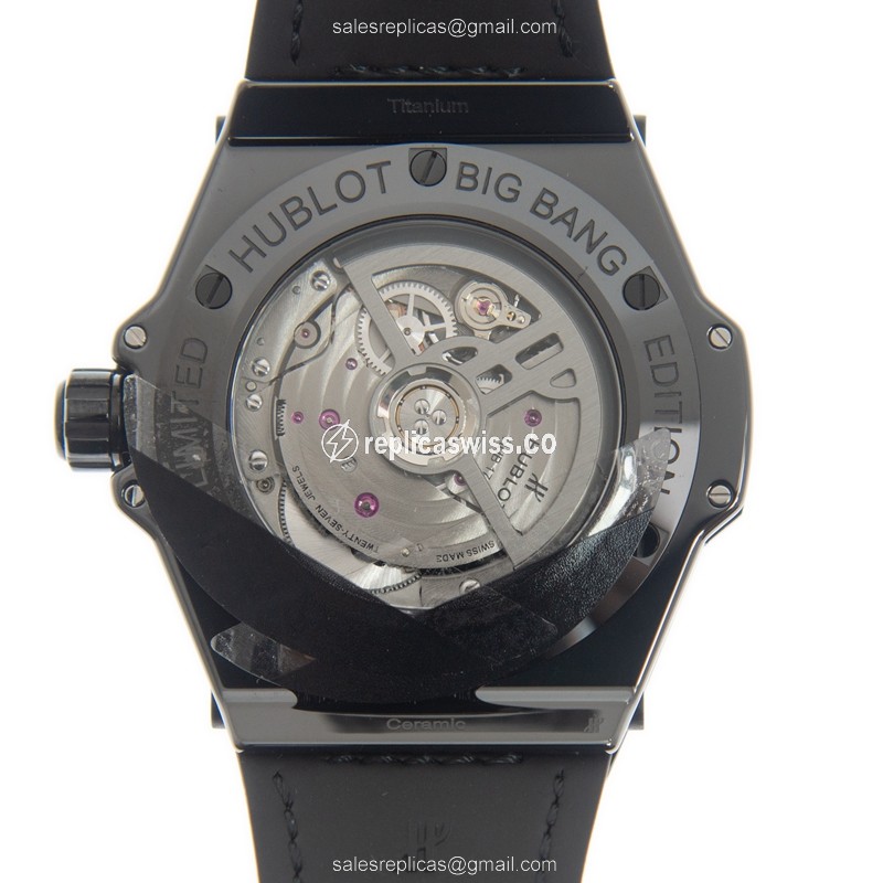 Hublot Big Bang Replica - Automatic - Diamond Case - White Dial - Rubber Strap - View 3