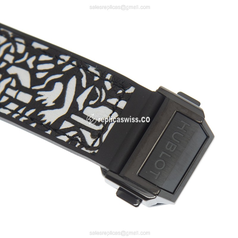 Hublot Big Bang Replica - Automatic - Diamond Case - White Dial - Rubber Strap - View 4