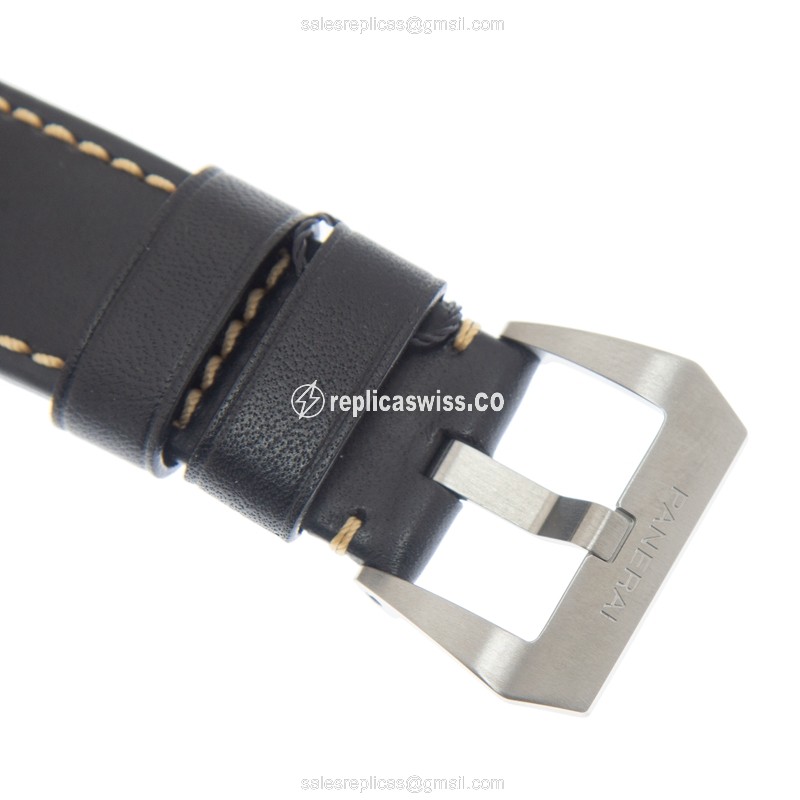 Panerai PAM01084 Replica - Manual - Stainless Steel - Black Dial - Leather Strap - Buckle Clasp - View 4