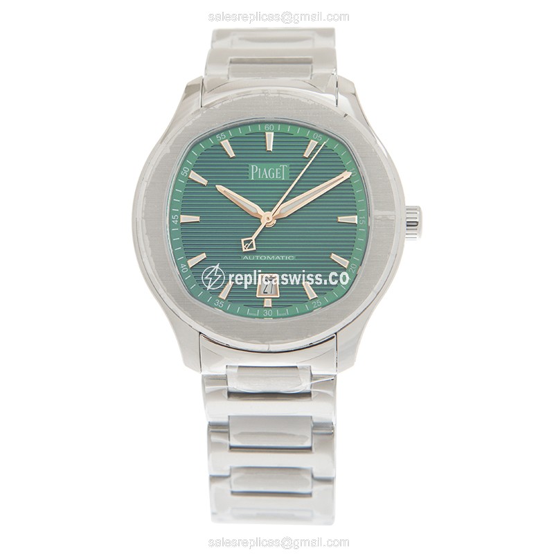 Piaget Polo Replica - Automatic - Green Dial - Steel Case - Silver Band - View 2