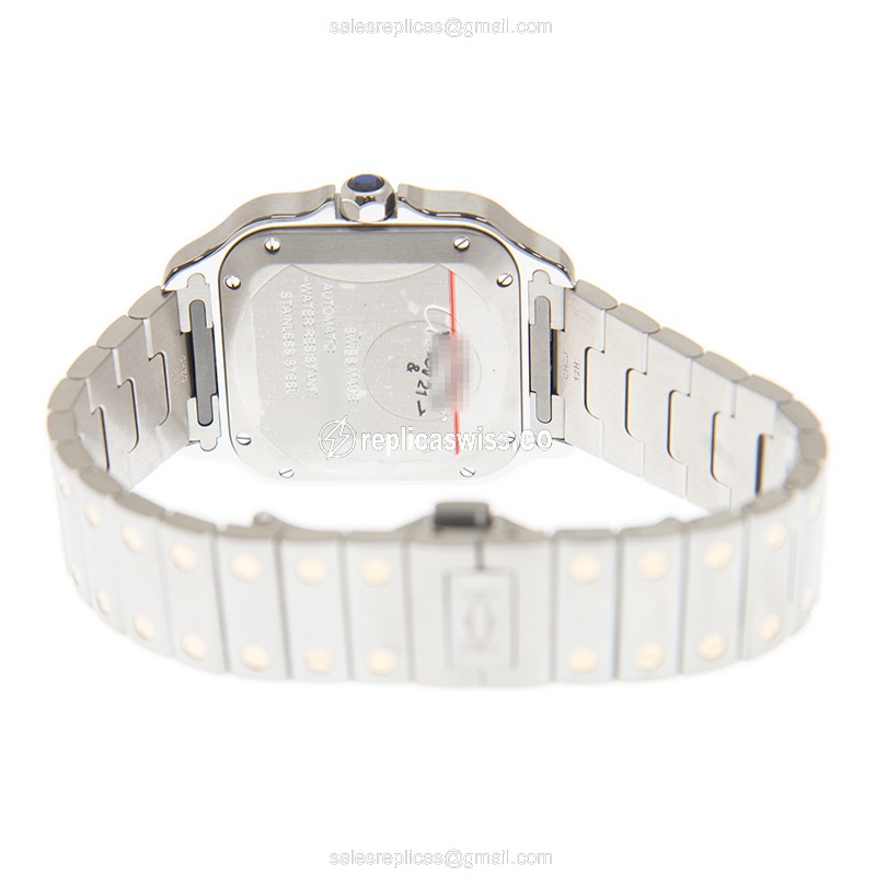 Cartier Santos Replica - Automatic - 18kt Gold & Steel - Silver Dial - 18kt Steel Strap - View 4