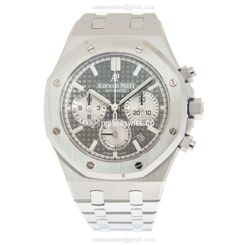 Rolex ROYAL OAK Automatic - Steel - Gray Dial - Silver Steel - Clasp - View 2