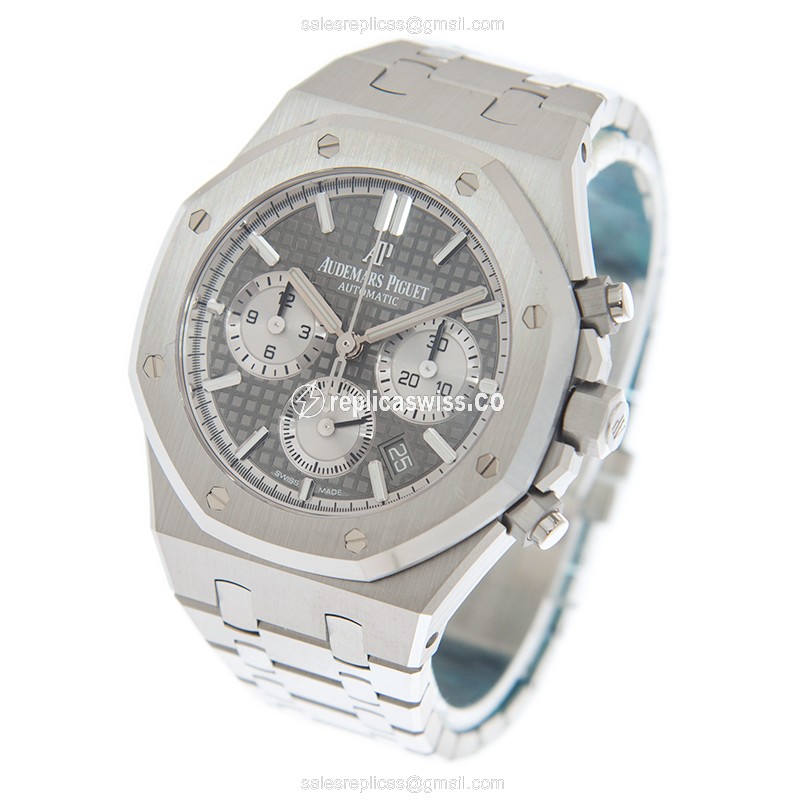 Rolex ROYAL OAK Automatic - Steel - Gray Dial - Silver Steel - Clasp - View 3