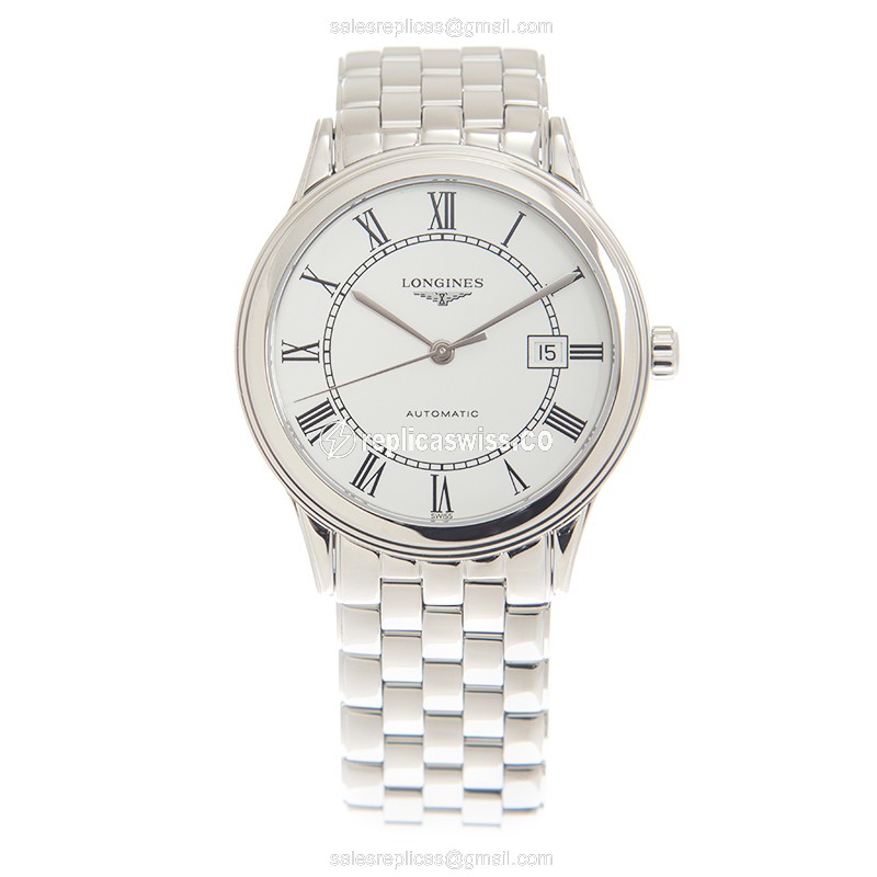Longines L4.984.4.21.6 Flagship - Automatic - Steel Case - White Dial, Silver Clasp - View 2