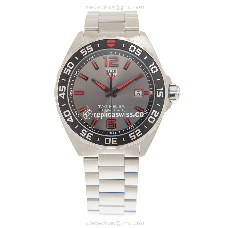 Tag Heuer WAZ1018.BA0842 F1 Quartz - Steel Case - Gray Dial - Silver Strap - View 2