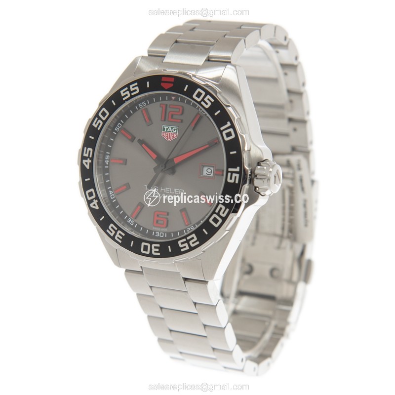 Tag Heuer WAZ1018.BA0842 F1 Quartz - Steel Case - Gray Dial - Silver Strap - View 3
