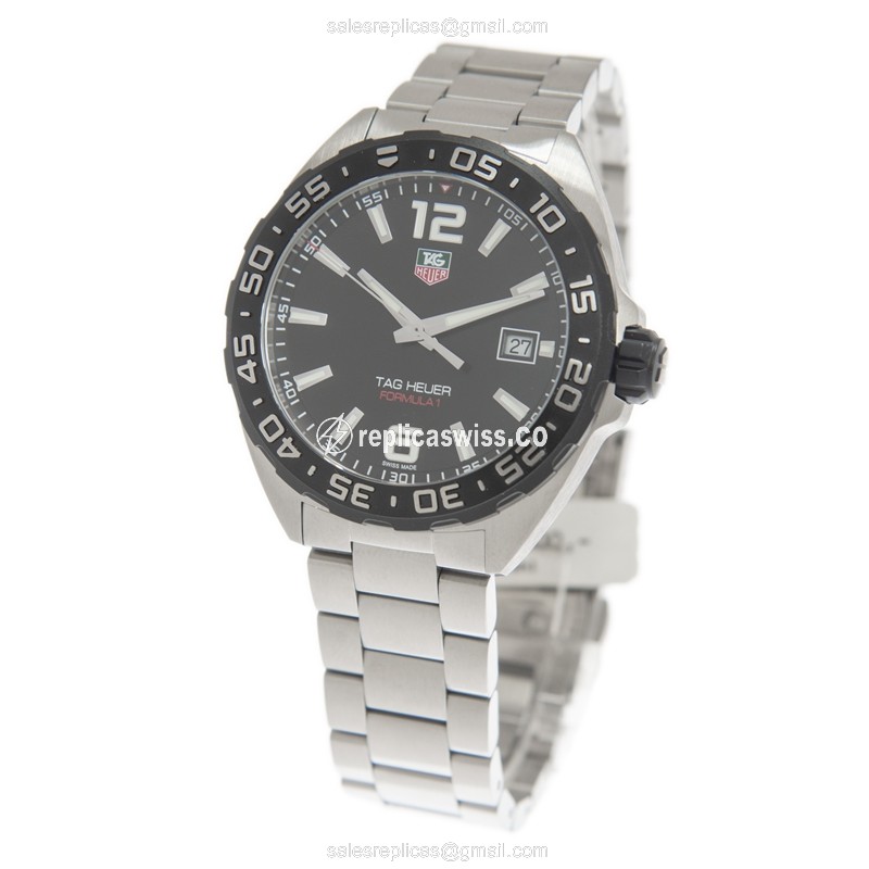 Formula 1 Tag Heuer WAZ1110.BA0875 Quartz - Black Dial - Silver Steel - Clasp - View 3