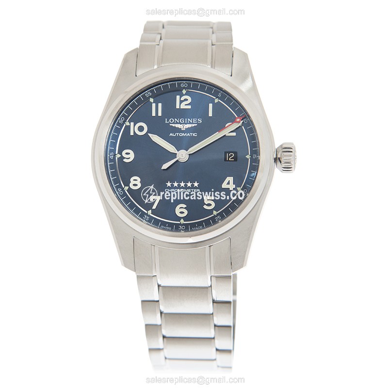 Longines Spirit Replica - Automatic - Steel Case - Blue Dial, Silver Strap - View 2