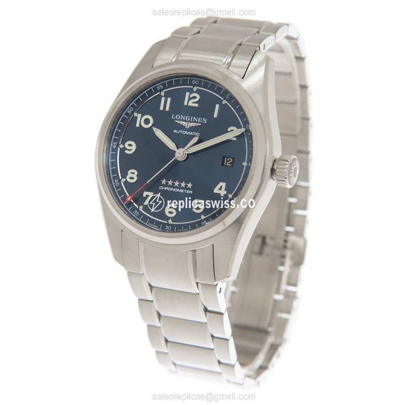 Longines Spirit Replica - Automatic - Steel Case - Blue Dial, Silver Strap - View 3
