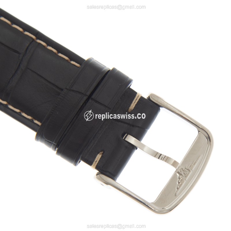 Longines Heritage Replica - Automatic - Steel Case - Black Dial, Leather Strap - View 4