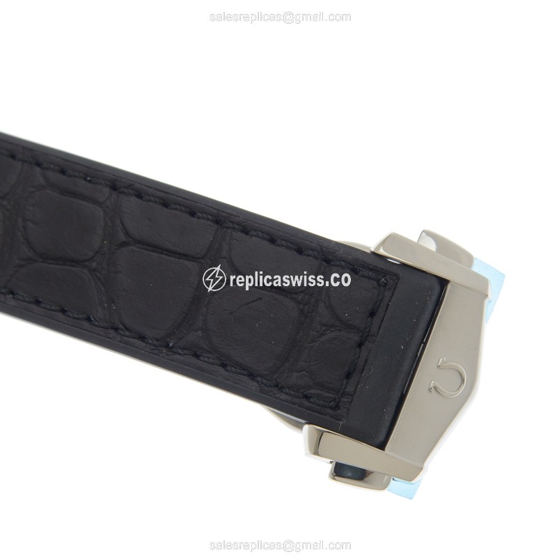 Omega Constellation Replica - Automatic - Steel - Black Dial - Leather Strap - Black Clasp - View 4