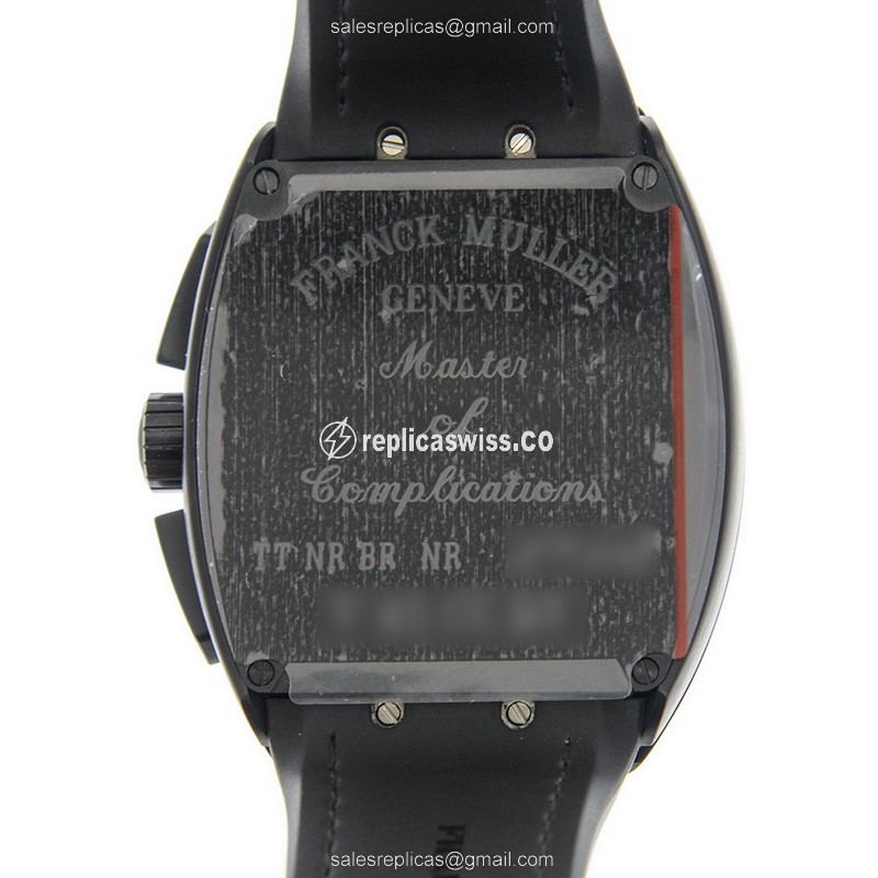 Franck Muller V45CCDT Vanguard - Auto - Titanium Case - Black Dial - Leather Strap - View 3