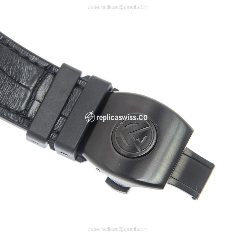 Franck Muller V45CCDT Vanguard - Auto - Titanium Case - Black Dial - Leather Strap - View 4