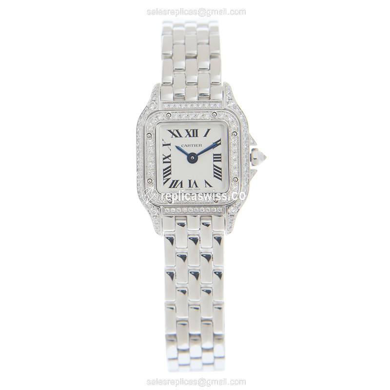 Cartier Panthere Replica Watch - Quartz - Silver Dial - View 2