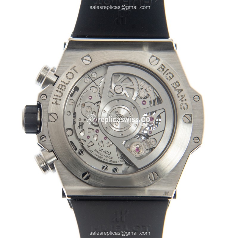 Hublot BIG BANG Titanium - Automatic - Silver Dial - Black Rubber - Clasp - View 3