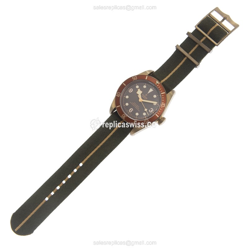 Black Bay Bronze Tudor Replica - Automatic - Bronze Case - Brown Dial - Canvas Green Strap - View 2