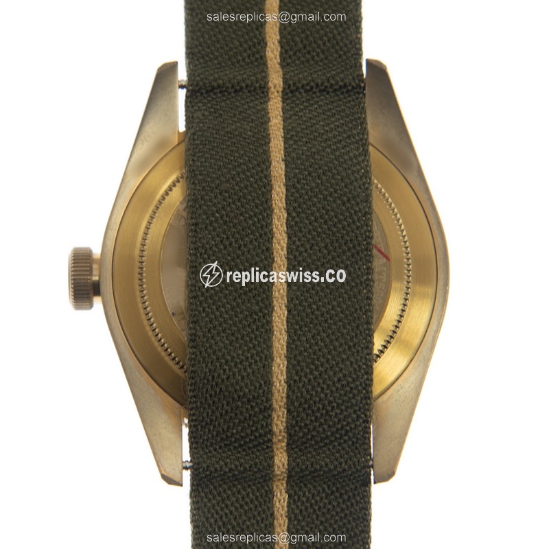 Black Bay Bronze Tudor Replica - Automatic - Bronze Case - Brown Dial - Canvas Green Strap - View 3