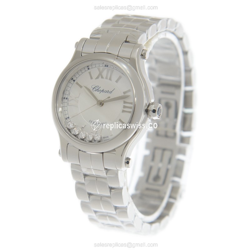Chopard Happy Sport Automatic - Steel Case - Silver Dial - Steel Band - View 3