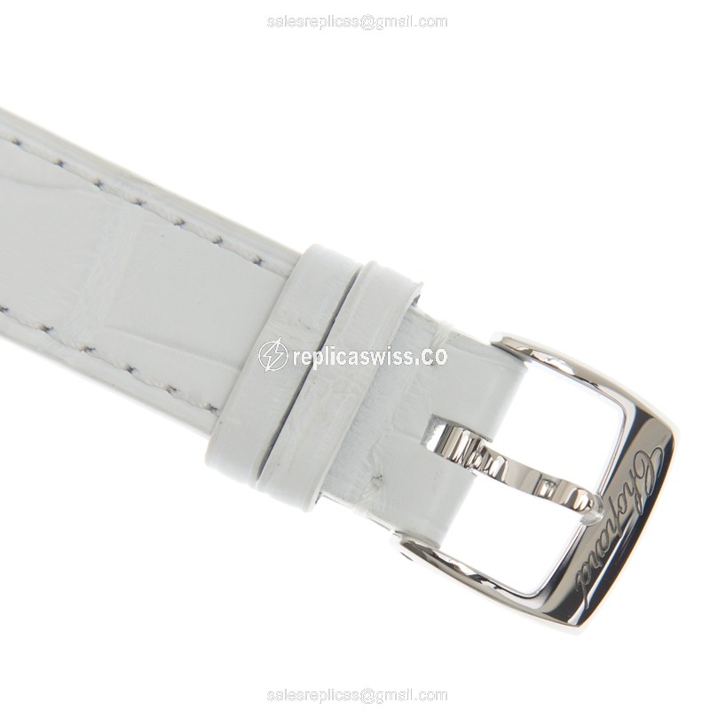 Chopard Happy Sport Replica - Automatic - 18kt Rose Gold & Steel - Silver Dial - White Alligator Strap - View 4