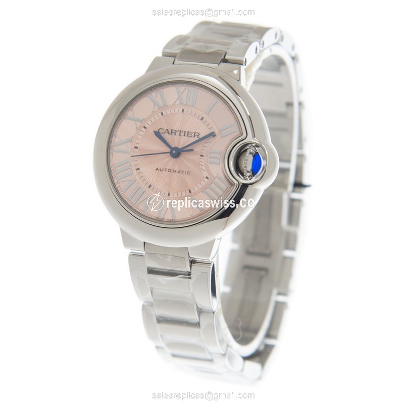 Cartier Ballon Bleu Replica - Automatic - Steel - Pink Dial - View 3