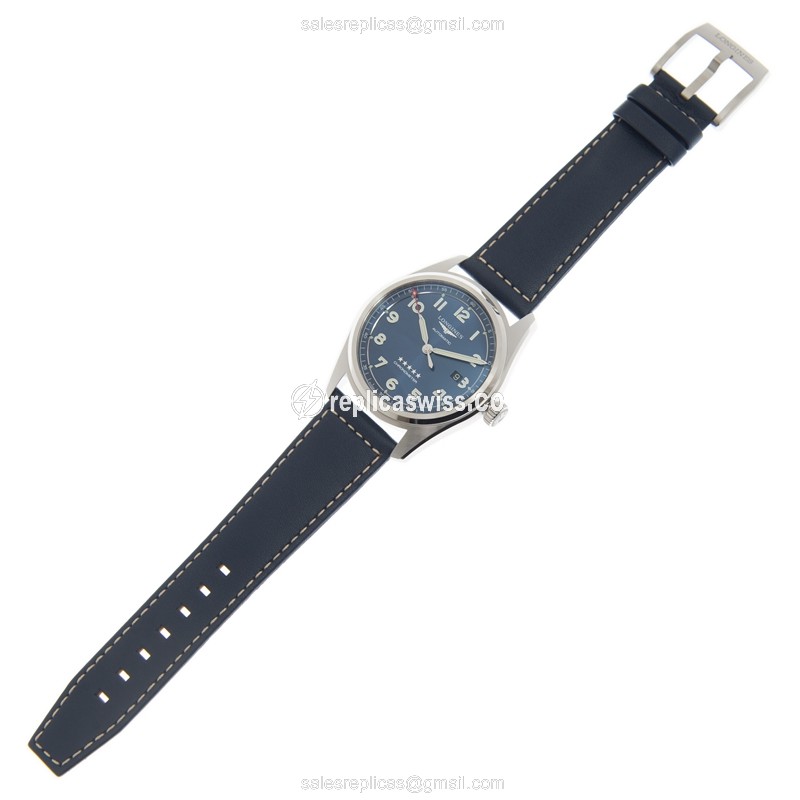 Longines Spirit Replica - Automatic - Steel Case - Blue Dial on Leather Strap - View 2