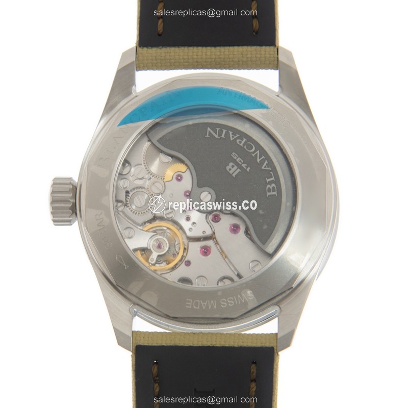 Blancpain 5052-1146-E52A Replica - Automatic - Steel Case - Brown Dial - Canvas Strap - View 3