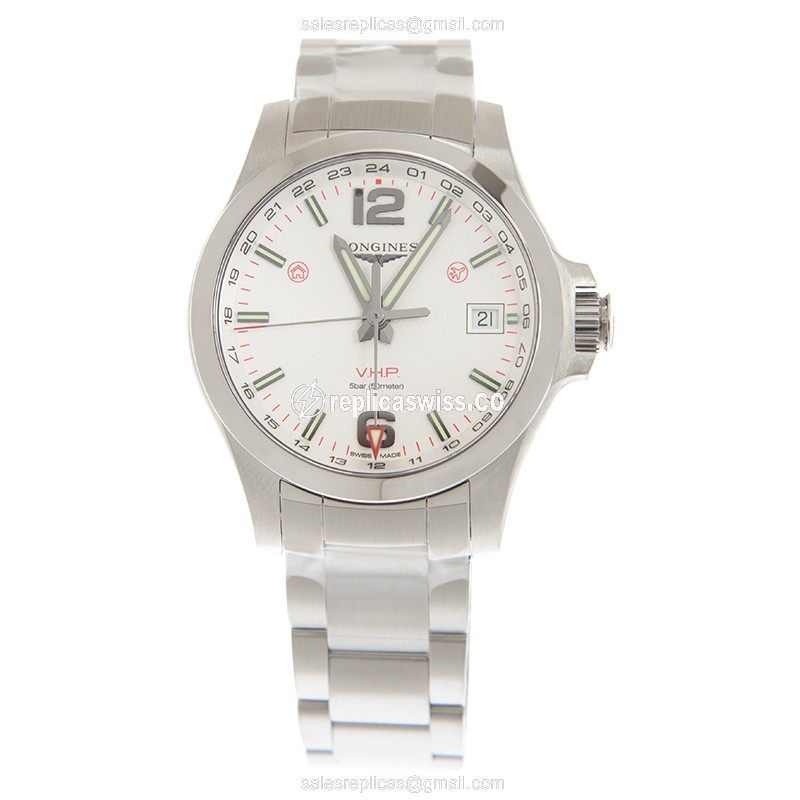 Longines CONQUEST Quartz - Stainless Steel Case, Silver Dial, Clasp - View 2